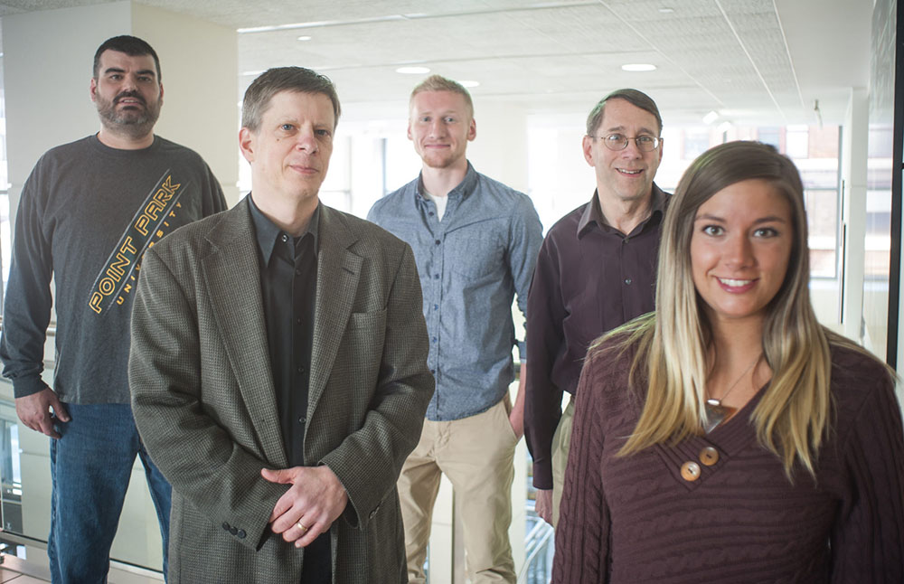 Pictured are Point Park students and faculty. 